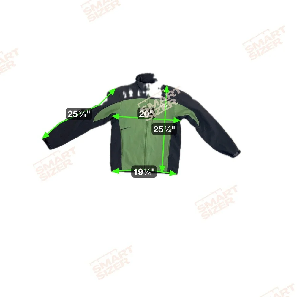 The North Face Softshell Jacket Black Green Full Zip Mens‎ Size Large